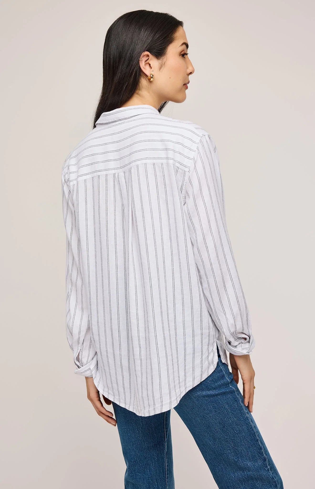 Dominique Stripe Shirt- Gentle Fawn