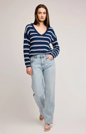 Tucker Stripe Sweater- Gentle Fawn