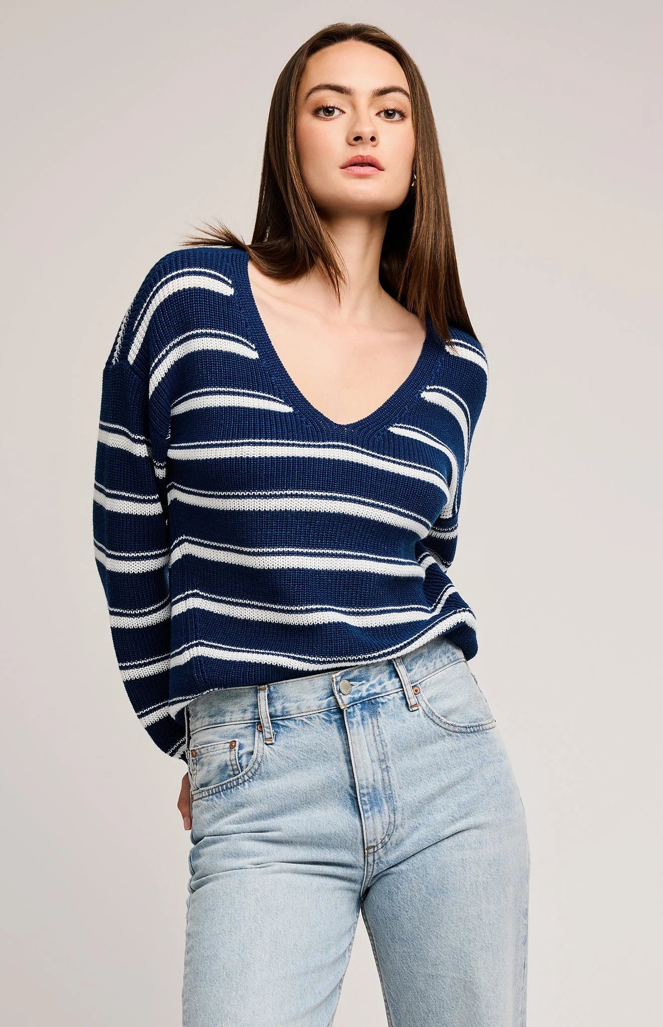 Tucker Stripe Sweater- Gentle Fawn