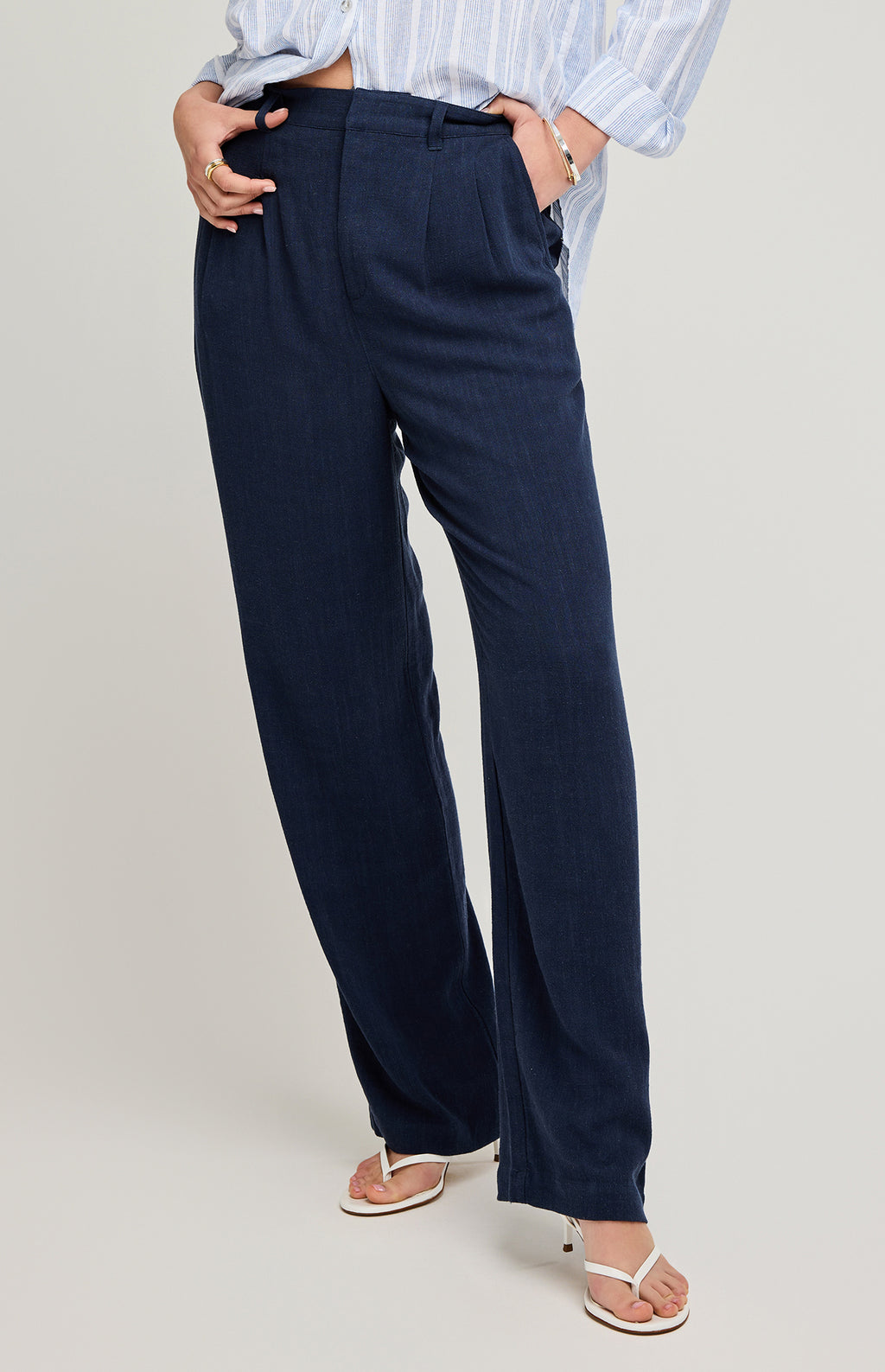 Navy Elliott Trouser- Gentle Fawn