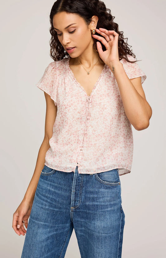 Carlotta Blouse- Floral- Gentle Fawn