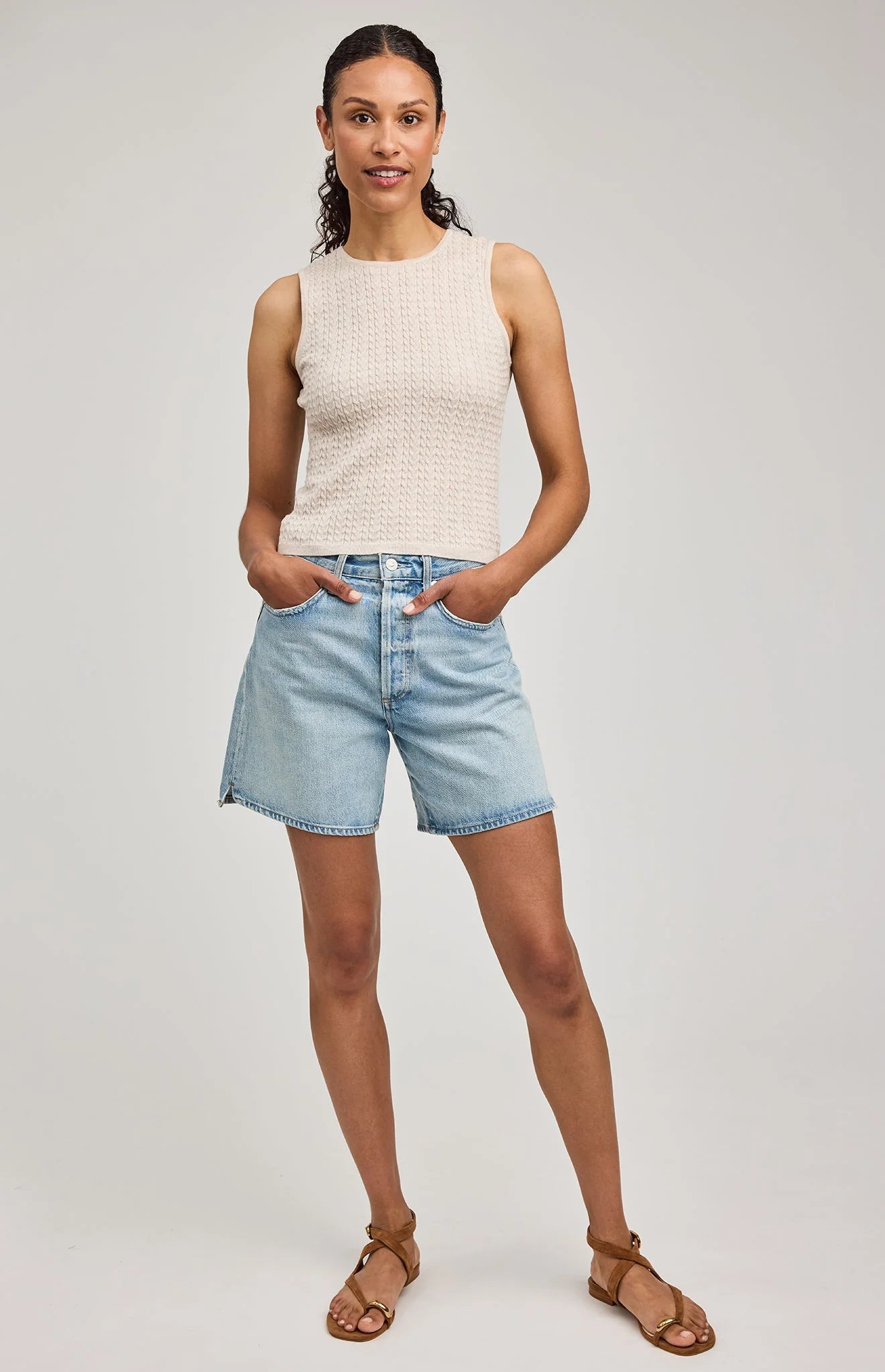 Skye Sleeveless Top- Gentle Fawn