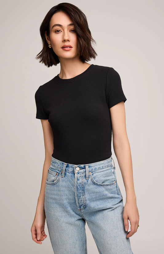 Tate Ribbed Tee-BLK-Gentle Fawn