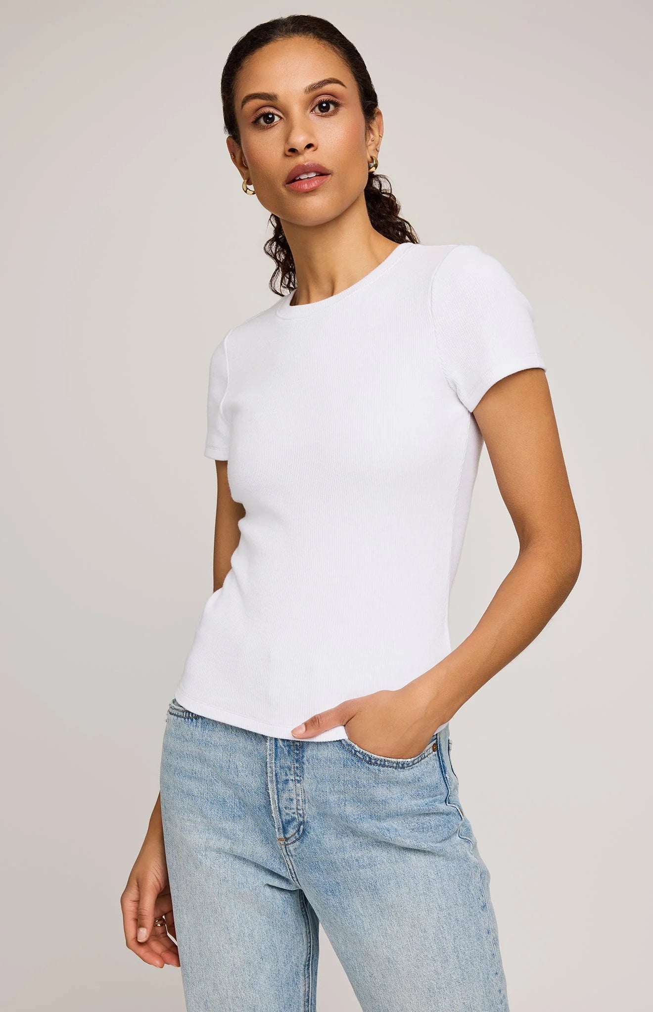 Tate Ribbed Tee-Gentle Fawn