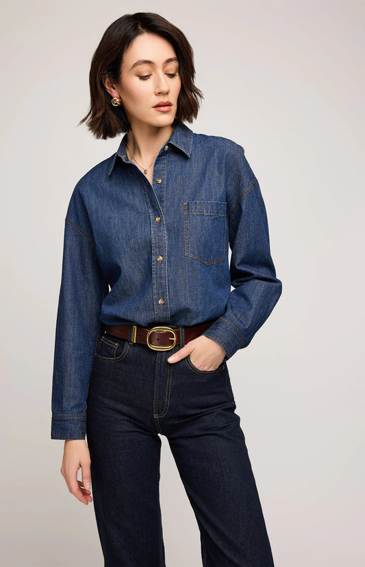 Whitney Denim Shirt-Gentle Fawn