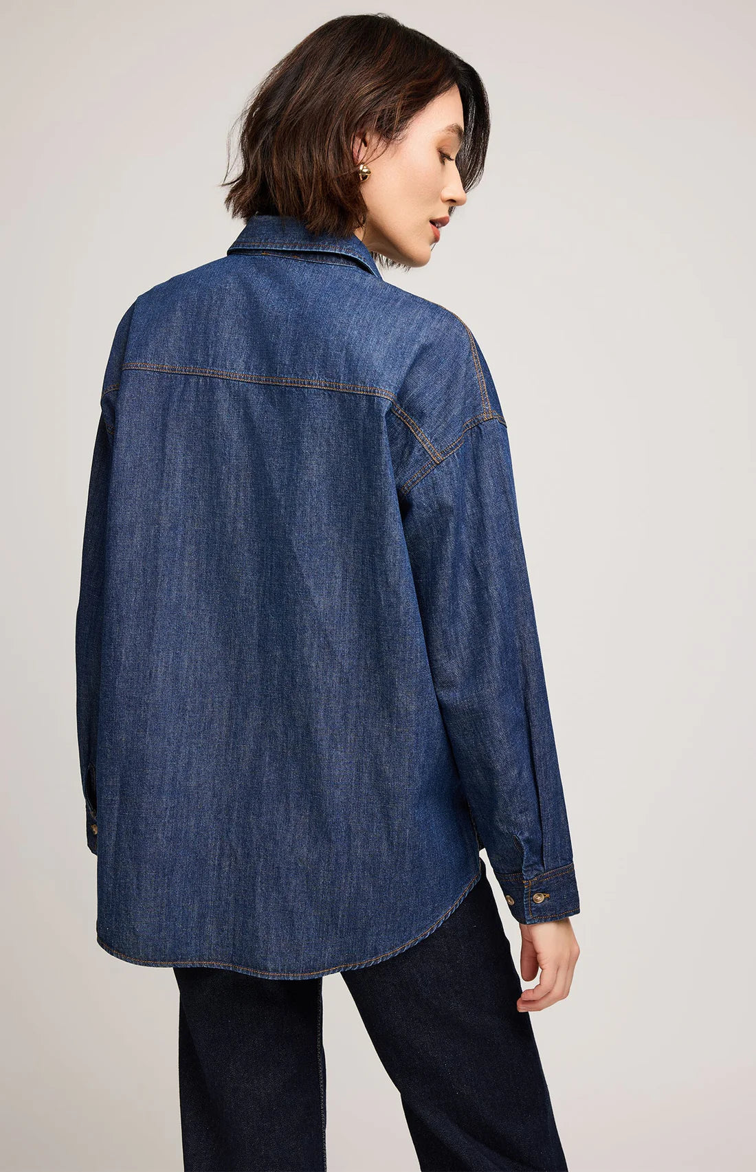 Whitney Denim Shirt-Gentle Fawn