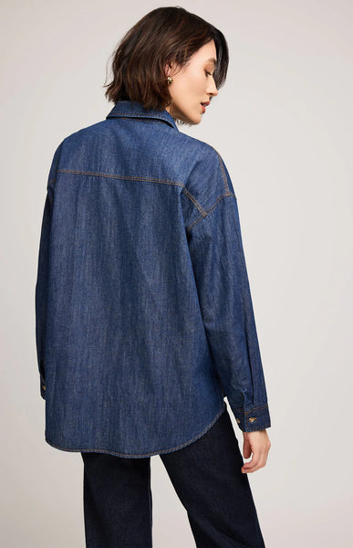 Whitney Denim Shirt-Gentle Fawn - Uforia Muse 