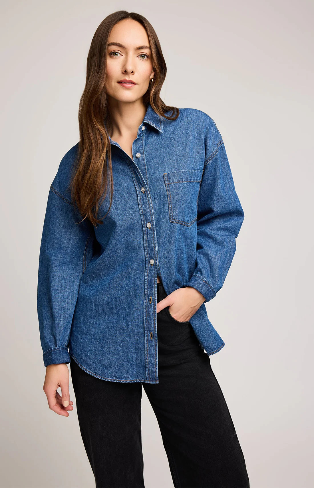 Whitney Denim Shirt-Med-Gentle Fawn