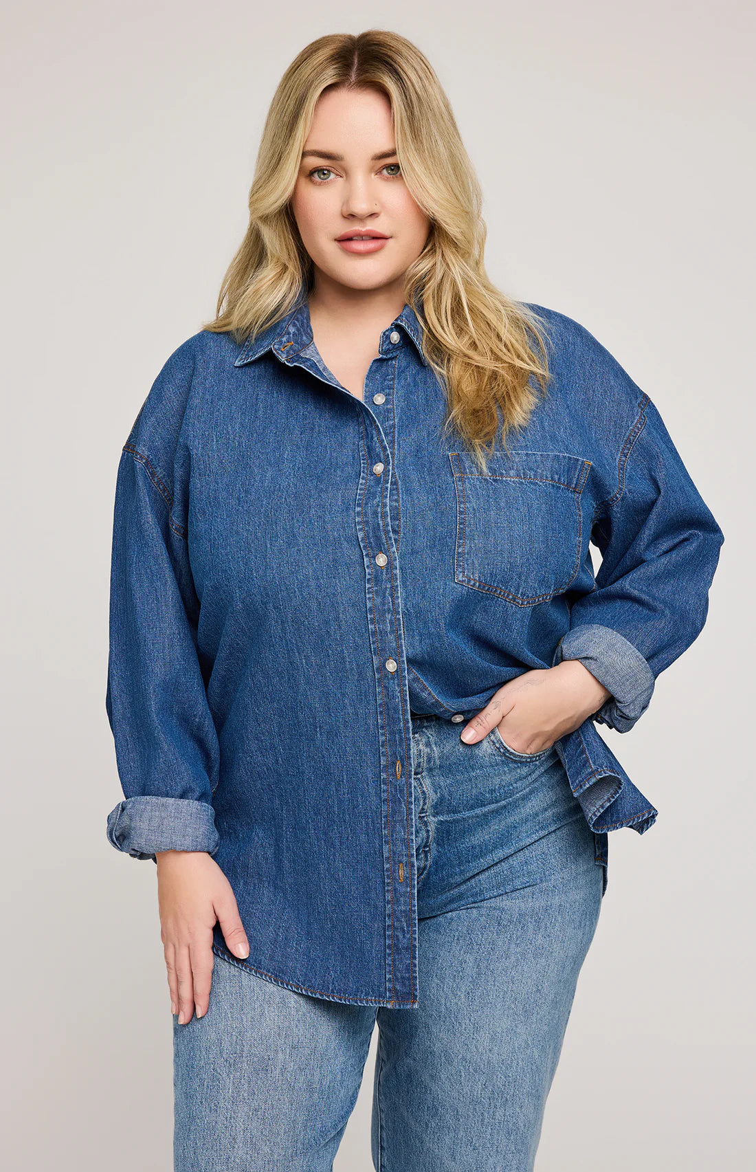 Whitney Denim Shirt-Med-Gentle Fawn