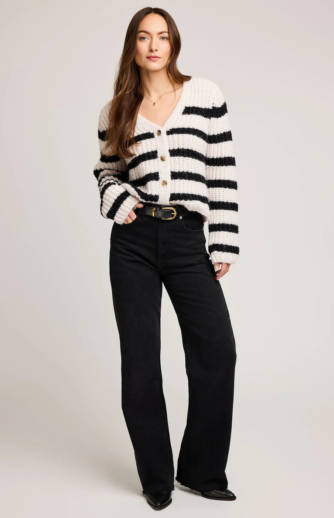 Melanie Stripe Cardi- Gentle Fawn