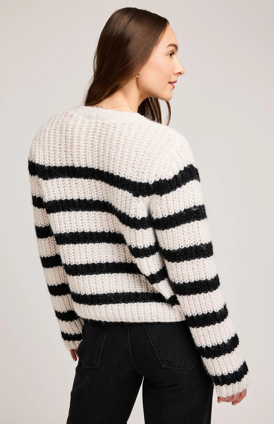 Melanie Stripe Cardi- Gentle Fawn