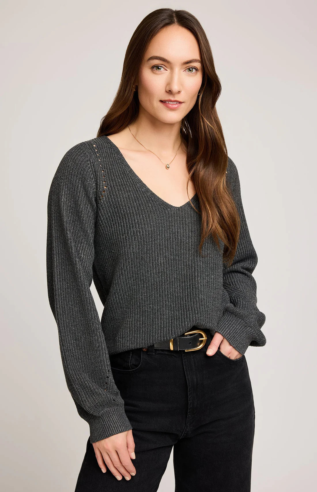 Hailey Sweater-Charcoal- Gentle Fawn