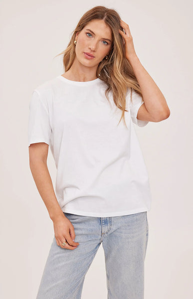 Victoria T-Shirt-White-Gentle Fawn - Uforia Muse 