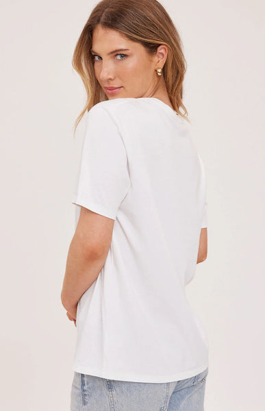 Victoria T-Shirt-White-Gentle Fawn - Uforia Muse 