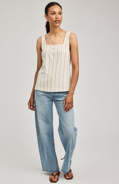 Vera Linen Sleeveless- Gentle Fawn - Uforia Muse 