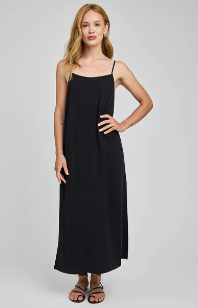 Twyla Dress-BLK Linen - Gentle Fawn