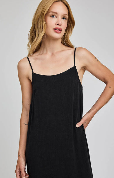 Twyla Dress-BLK Linen - Gentle Fawn