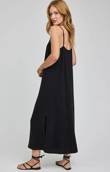 Twyla Dress-BLK Linen - Gentle Fawn