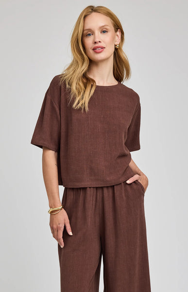 Gemini Linen Top- Gentle Fawn - Uforia Muse 