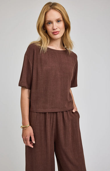 Gemini Linen Top- Gentle Fawn - Uforia Muse 