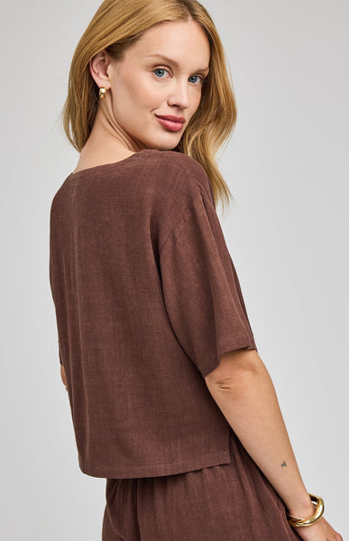 Gemini Linen Top- Gentle Fawn - Uforia Muse 