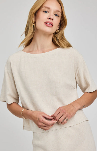 Gemini Linen Top-Linen- Gentle Fawn