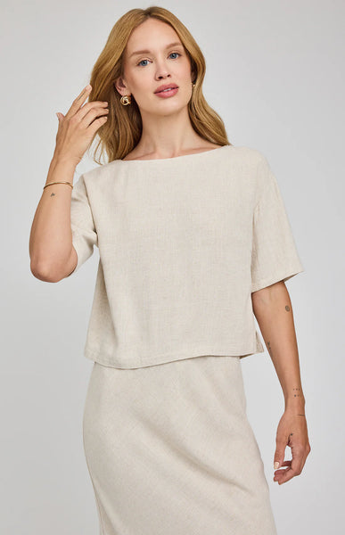 Gemini Linen Top-Linen- Gentle Fawn