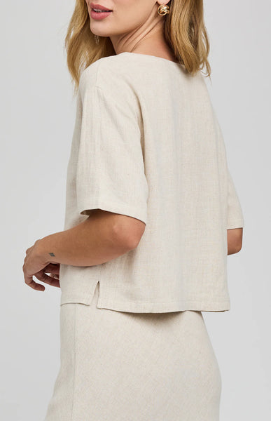 Gemini Linen Top-Linen- Gentle Fawn
