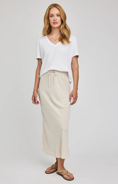 Cassia Linen Skirt- Gentle Fawn - Uforia Muse 