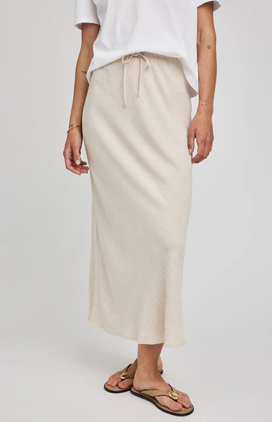 Cassia Linen Skirt- Gentle Fawn - Uforia Muse 
