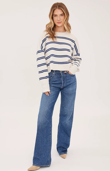 Echo Sweater-Cream Stripe-Gentle Fawn