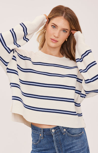 Echo Sweater-Cream Stripe-Gentle Fawn