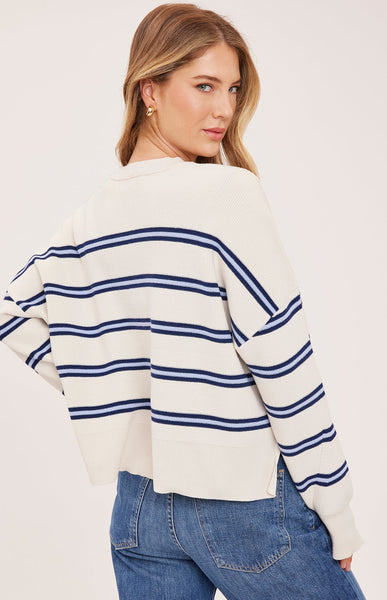 Echo Sweater-Cream Stripe-Gentle Fawn
