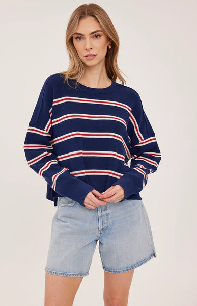 Echo Sweater-Navy Stripe-Gentle Fawn