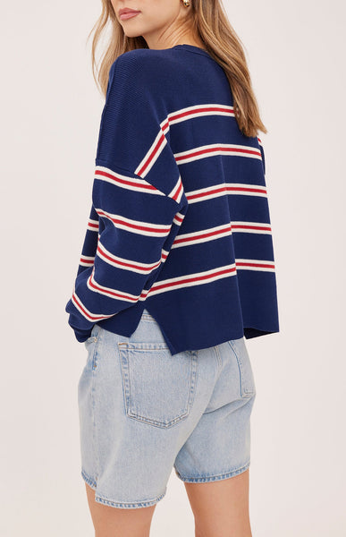 Echo Sweater-Navy Stripe-Gentle Fawn
