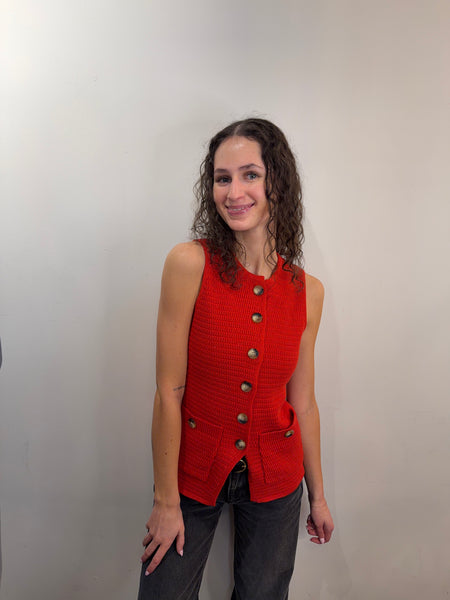 Garnet Buttoned Vest - Uforia Muse 