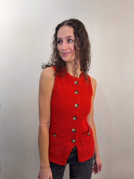 Garnet Buttoned Vest - Uforia Muse 