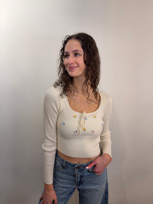 Abbey Embroidered Crop - Uforia Muse 