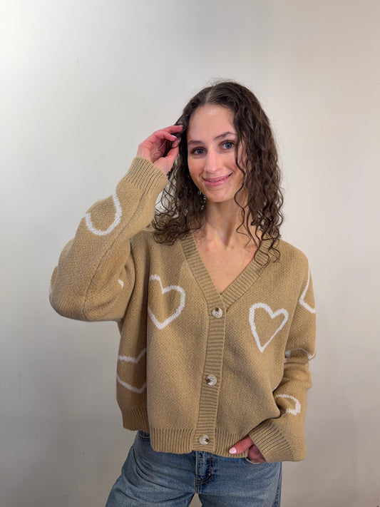 Love Is In The Air Cardigan- Taupe - Uforia Muse 