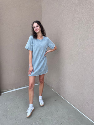 Oversize Denim Shift Dress