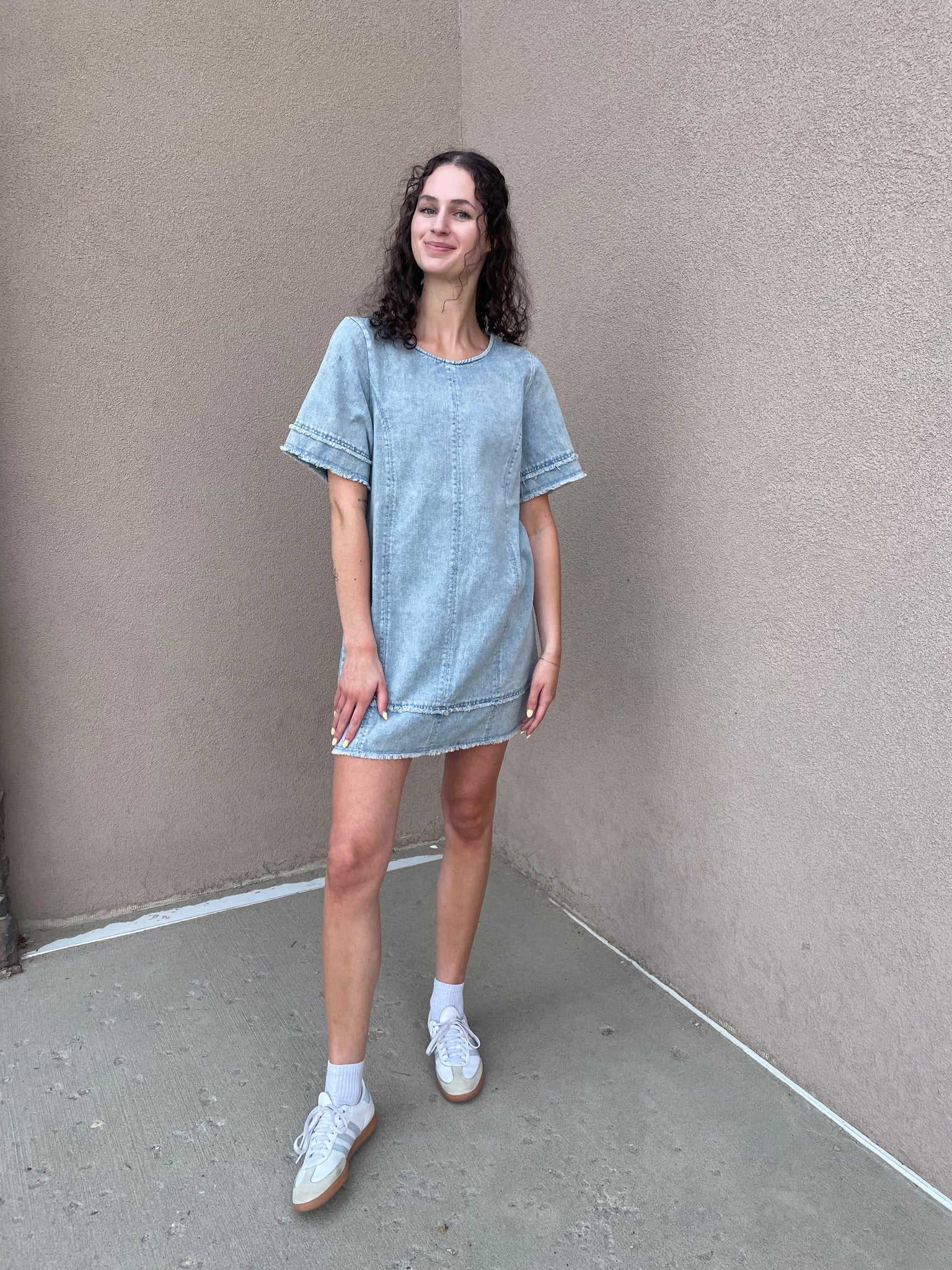 Oversize Denim Shift Dress