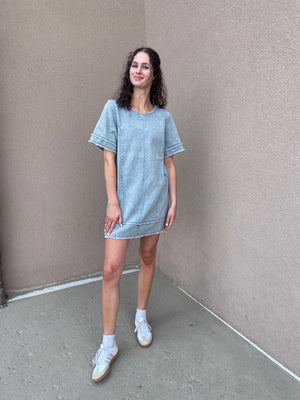 Oversize Denim Shift Dress