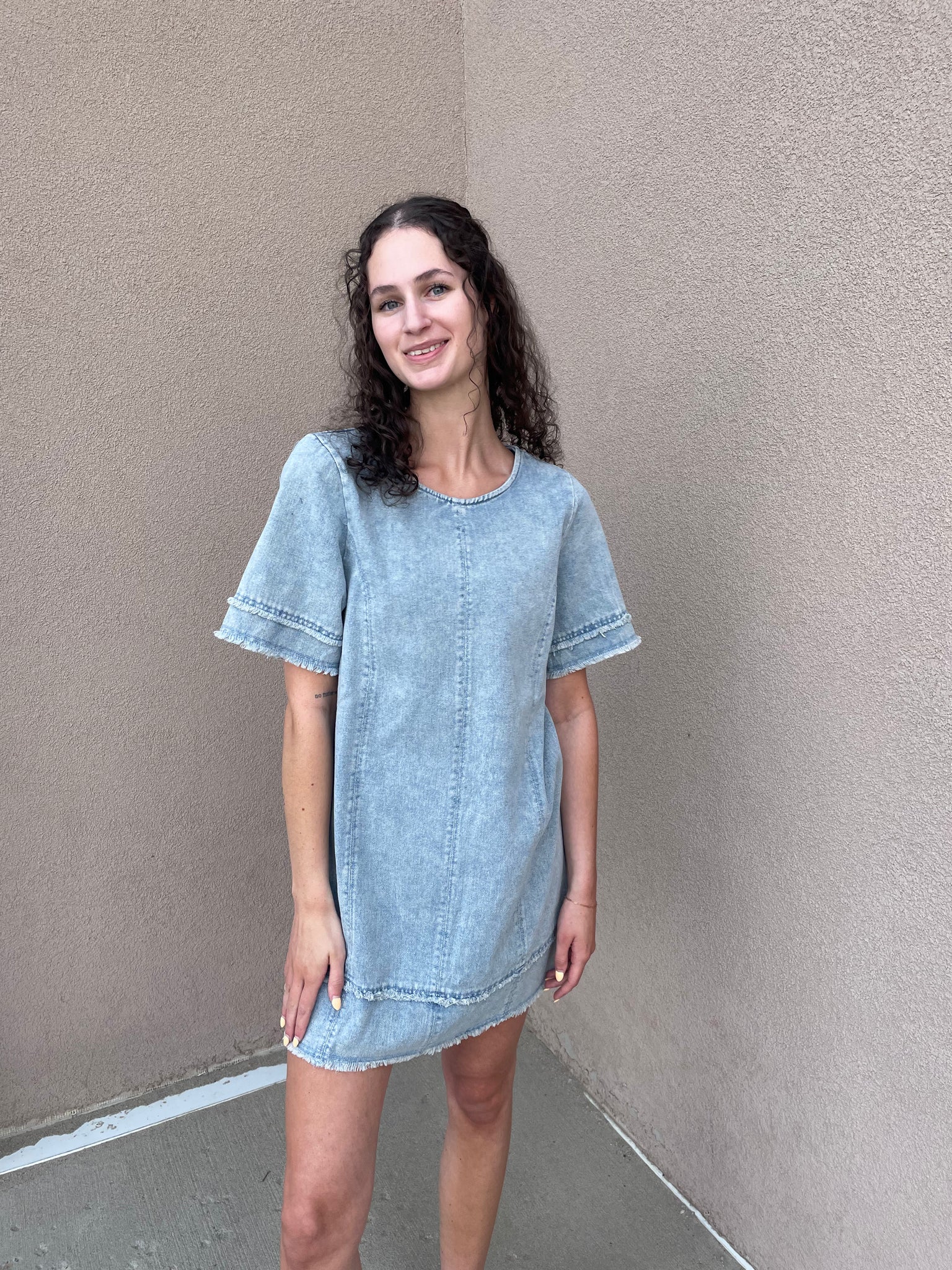 Oversize Denim Shift Dress