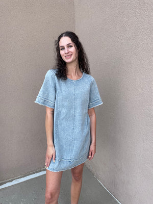 Oversize Denim Shift Dress
