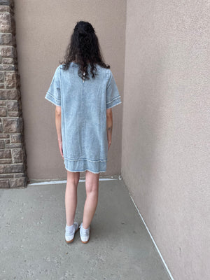Oversize Denim Shift Dress