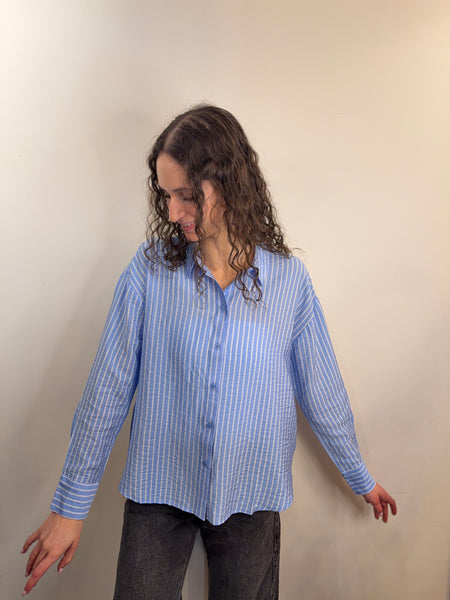 Kaja Striped Shirt-Blue-Vero Moda - Uforia Muse 