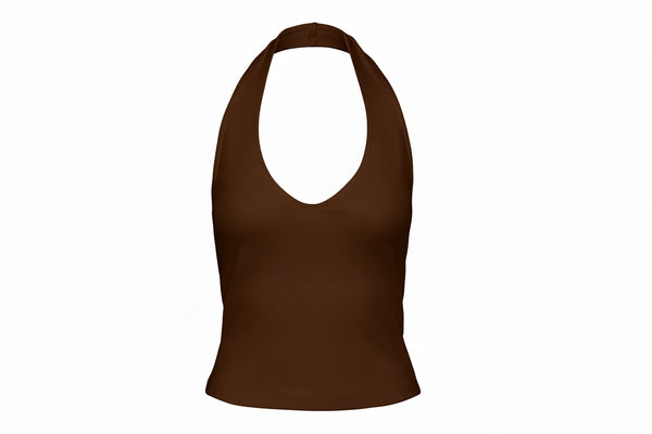 Malia Halterneck Top-Chocolate-Only - Uforia Muse 