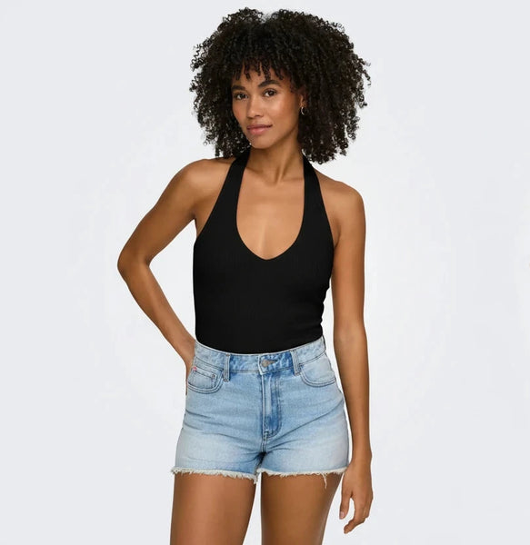 Malia Halterneck Top-Black-Only - Uforia Muse 