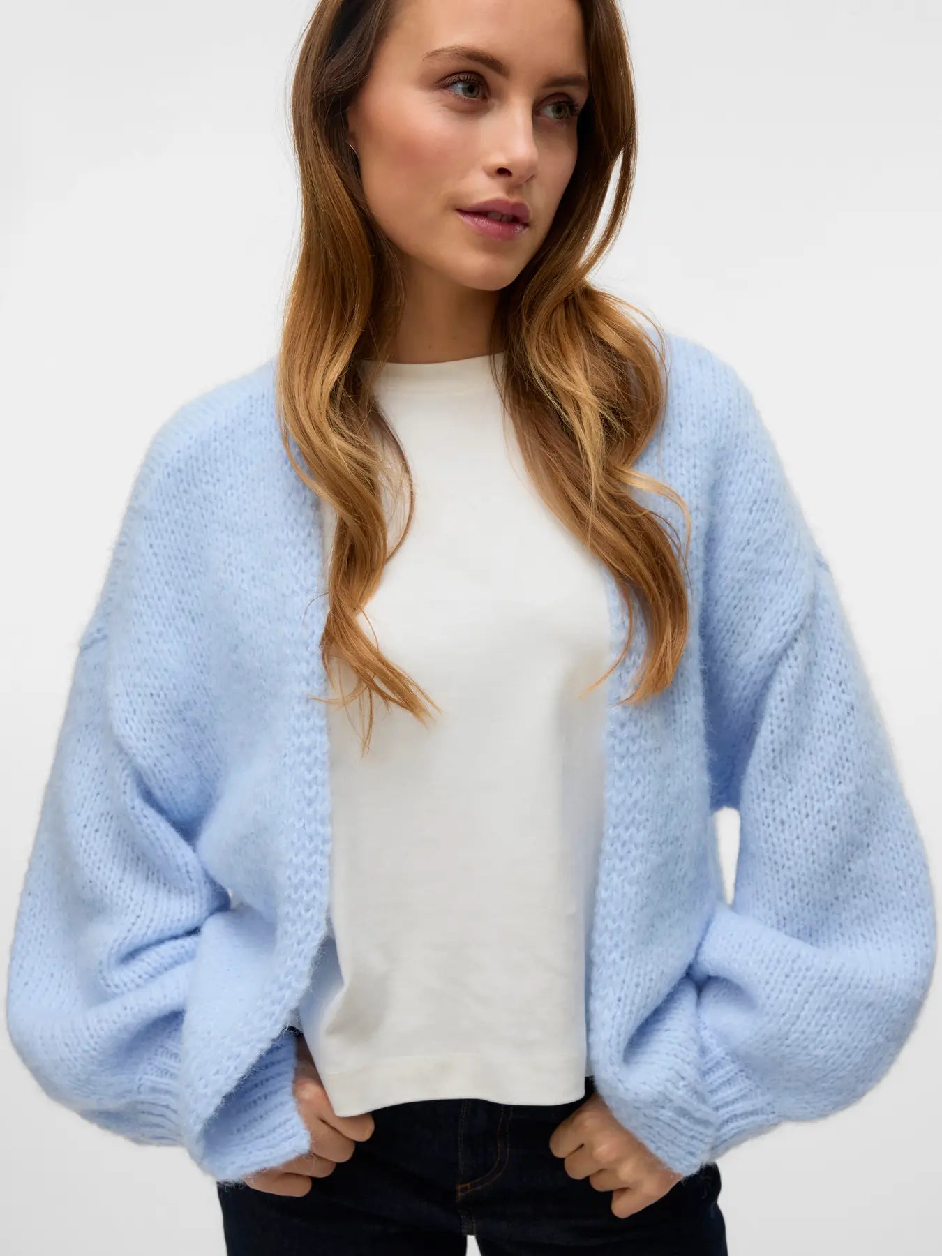 May Be Soft Cardi(soft blue)-Vero Moda