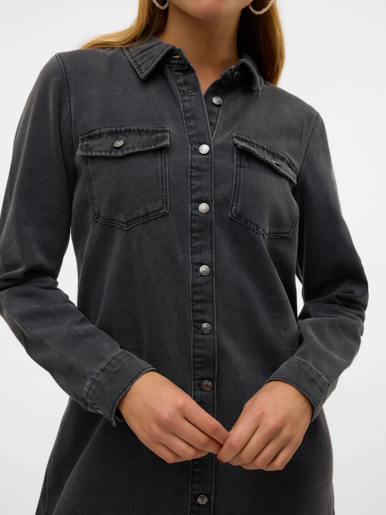 Jennie LS Denim Dress-BLK-Vero Moda